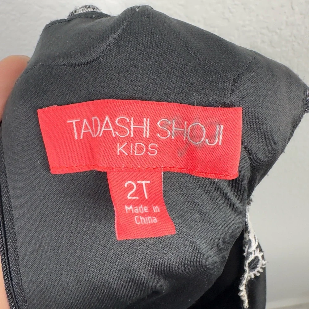 Tadashi‎ Shoji Kids Dress Girls 2T Black White Embroidered Tulle Princess Formal